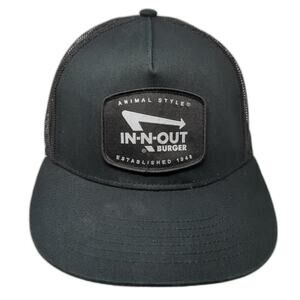 In-N-Out Burger Patch Snapback Trucker Hat Black One Size Adjustable